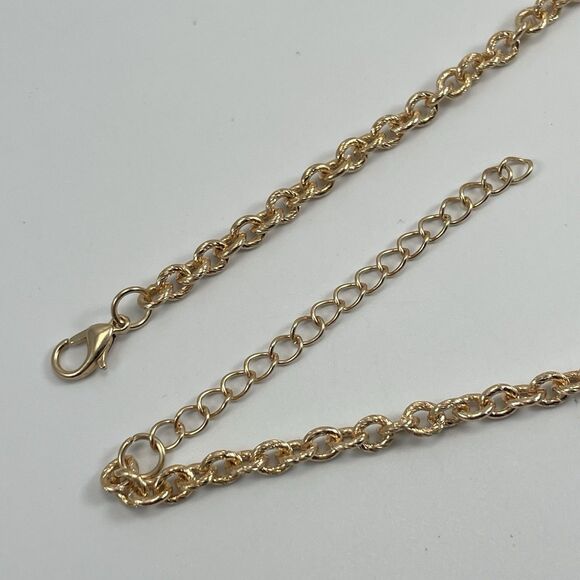 Gold Tone Faux Pearl Boho Statement Necklace Classic Timeless Lightweight - Picture 6 of 7